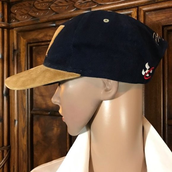 Chase Authentics 24 Jeff Gordon Signature Navy Gold Cotton Faux Suede Brim Hat - Picture 4 of 7